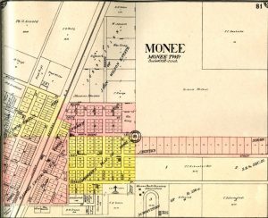 1909 Plat Map for Monee Illinois