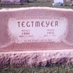Fred Tegtmeyer 1877 - 1957 Emma Lohmann 1884 - 1942 St. John Eagle Lake Cemetery, Beecher, IL