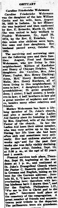 Obituaries from the Beecher Herald – 1908-1916