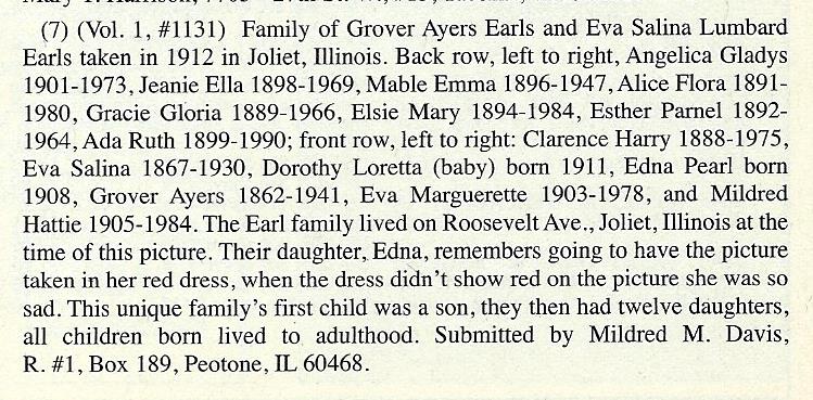 Earls Family from Joliette description